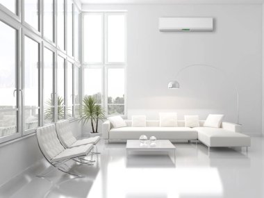 Klima 3d render çizim ile modern iç