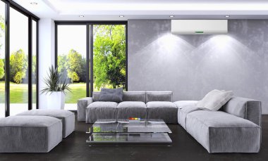 Klima 3d render çizim ile modern iç