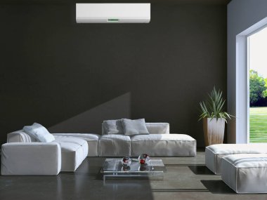 Klima 3d render çizim ile modern iç