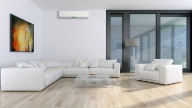 Klima 3d render çizim ile modern iç