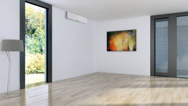 Klima 3d render çizim ile modern iç