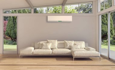 Klima 3d render çizim ile modern iç