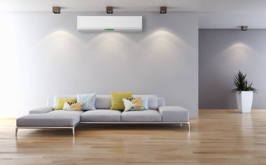 Klima 3d render çizim ile modern iç