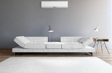 Klima 3d render çizim ile modern iç