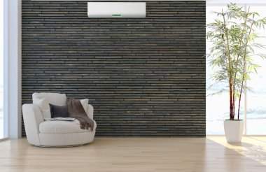 Klima 3d render çizim ile modern iç