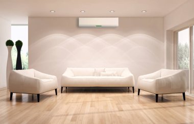 Klima 3d render çizim ile modern iç