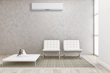 Klima 3d render çizim ile modern iç
