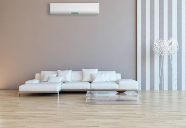 Klima 3d render çizim ile modern iç