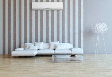 Klima 3d render çizim ile modern iç