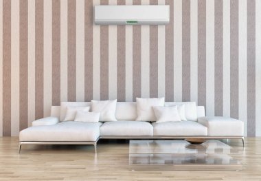 Klima 3d render çizim ile modern iç