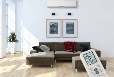 Klima 3d render çizim ile modern iç