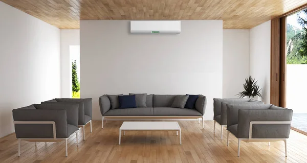 Modern Interieur Met Airconditioning Rendering Illustratie — Stockfoto