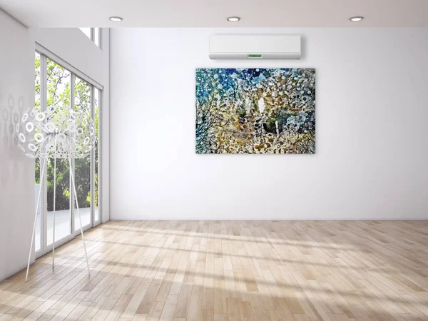 Klima 3d render çizim ile modern iç