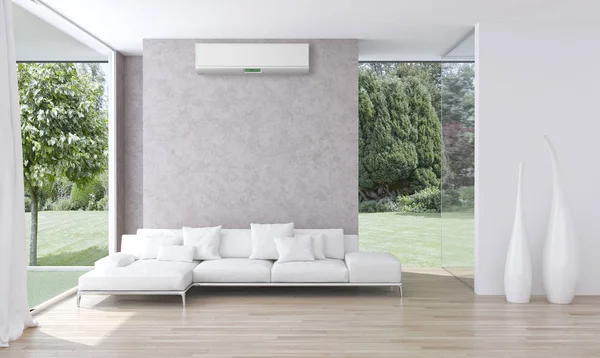 Modern Interieur Met Airconditioning Rendering Illustratie — Stockfoto