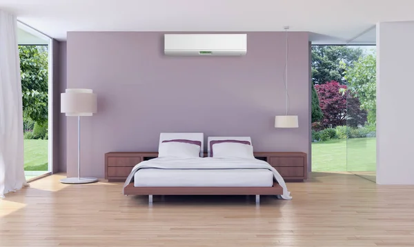 Modern Interieur Met Airconditioning Rendering Illustratie — Stockfoto