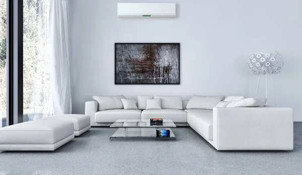 Modern Interieur Met Airconditioning Rendering Illustratie — Stockfoto