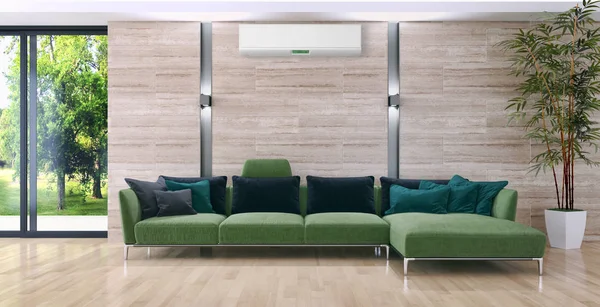 Klima 3d render çizim ile modern iç