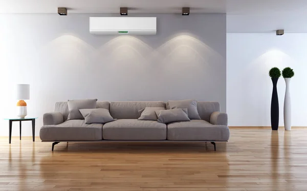 Modern Interieur Met Airconditioning Rendering Illustratie — Stockfoto