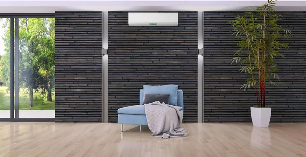 Klima 3d render çizim ile modern iç