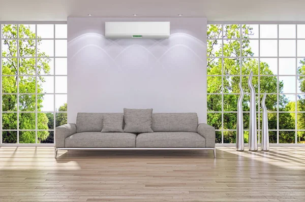 Modern Interieur Met Airconditioning Rendering Illustratie — Stockfoto