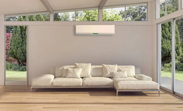 Modern Interieur Met Airconditioning Rendering Illustratie — Stockfoto