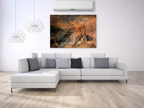 Klima 3d render çizim ile modern iç