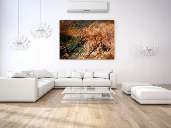 Klima 3d render çizim ile modern iç