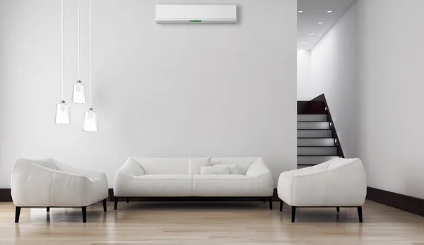 Modern Interieur Met Airconditioning Rendering Illustratie — Stockfoto