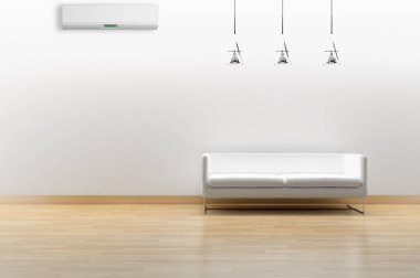 Klima 3d render çizim ile modern iç