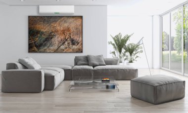 Klima 3d render çizim ile modern iç