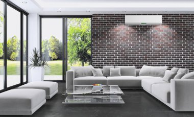 Klima 3d render çizim ile modern iç