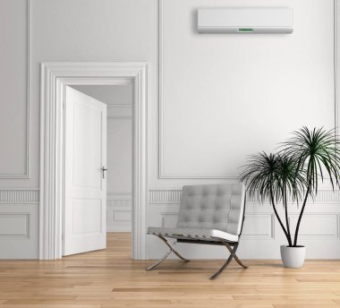 Klima 3d render çizim ile modern iç