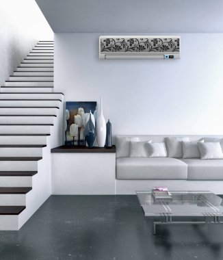 Klima 3d render çizim ile modern iç