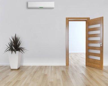 Klima 3d render çizim ile modern iç