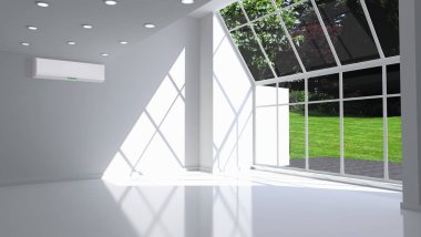 Klima 3d render çizim ile modern iç