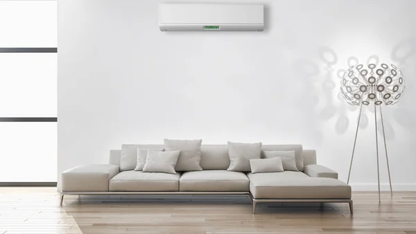 Modern Interieur Met Airconditioning Rendering Illustratie — Stockfoto