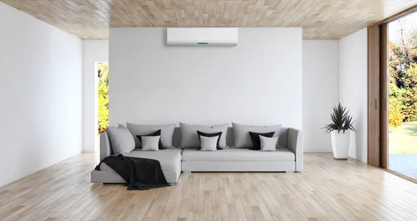 Modern Interieur Met Airconditioning Rendering Illustratie — Stockfoto