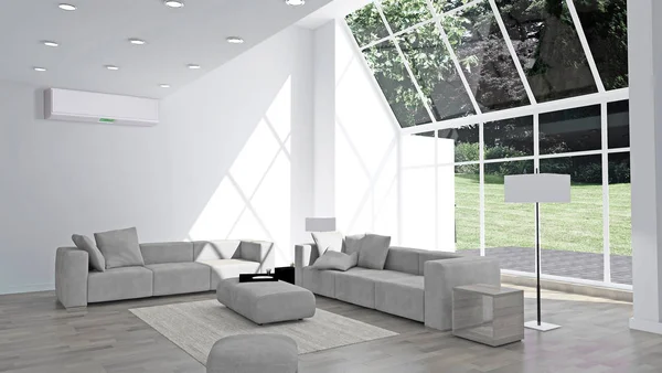 Interior Modern Dengan Ilustrasi Render — Stok Foto