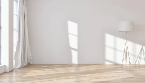 Modern parlak iç daire mockup poster çerçeve 3d render çizim ile