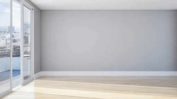Moderno Interiores Luminosos Apartamento Sala Estar Renderização Ilustração — Fotografia de Stock