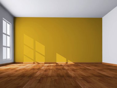 Modern parlak iç daire oturma oda 3d render illüstrasyon
