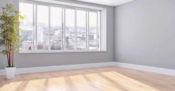 Modern parlak iç daire oturma oda 3d render illüstrasyon