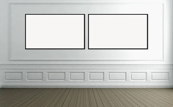 Modern Bright Interiors Apartment Mockup Poster Frame Rendering Illustration — Stock Photo, Image