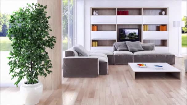 modern, világos belső terek apartman nappali szoba 3d rendering illusztráció
