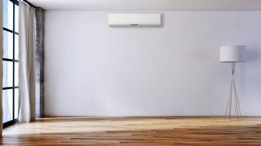 Klima 3d render çizim ile modern iç daire