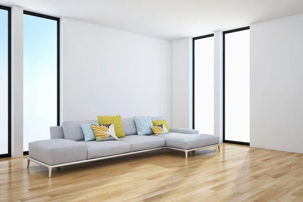 Moderne Lichte Interieur Appartement Levende Kamer Rendering Illustratie — Stockfoto