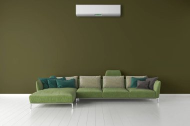 Klima 3d render çizim ile modern iç daire