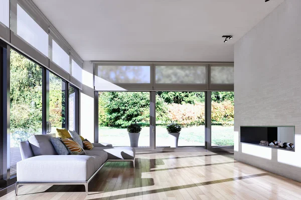 Modern parlak iç daire Salon 3d render oluşturulan bilgisayar görüntü illüstrasyon