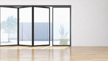 Modern parlak iç daire Salon 3d render oluşturulan bilgisayar görüntü illüstrasyon