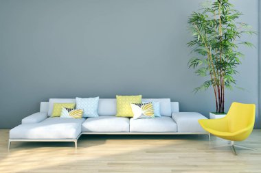 büyük lüks modern parlak iç daire Salon 3d render oluşturulan bilgisayar görüntü illüstrasyon 